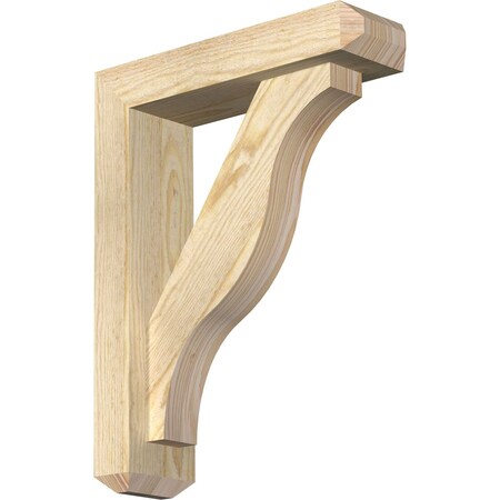 Ekena Millwork Funston Craftsman Rough Sawn Bracket w/ Offset Brace, Douglas Fir, 4"W x 14"D x 18"H BKT0402X14X18FST04RDF